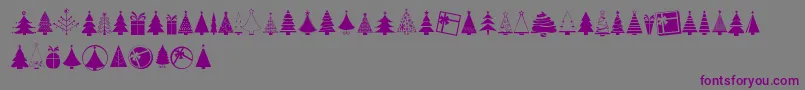 Police KGChristmasTrees – polices violettes sur fond gris