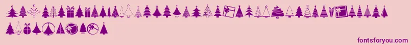 KGChristmasTrees-fontti – violetit fontit vaaleanpunaisella taustalla