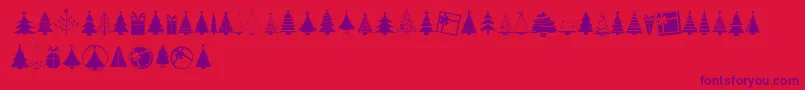 KGChristmasTrees-fontti – violetit fontit punaisella taustalla
