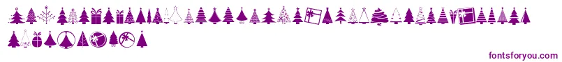 KGChristmasTrees-Schriftart – Violette Schriften auf weißem Hintergrund