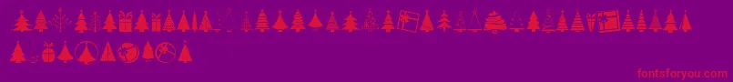 Police KGChristmasTrees – polices rouges sur fond violet