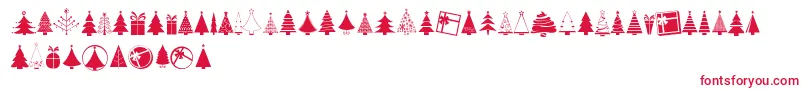 KGChristmasTrees Font – Red Fonts on White Background