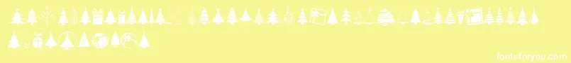 KGChristmasTrees Font – White Fonts on Yellow Background