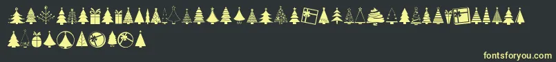 Police KGChristmasTrees – polices jaunes sur fond noir