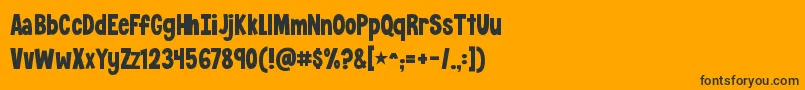 KGCrossingALine Font – Black Fonts on Orange Background