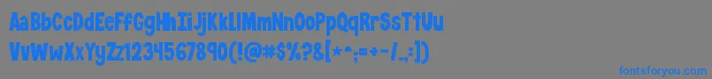 KGCrossingALine-Schriftart – Blaue Schriften auf grauem Hintergrund