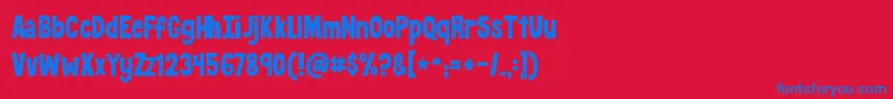 Шрифт KGCrossingALine – синие шрифты на красном фоне