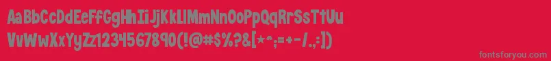 KGCrossingALine Font – Gray Fonts on Red Background
