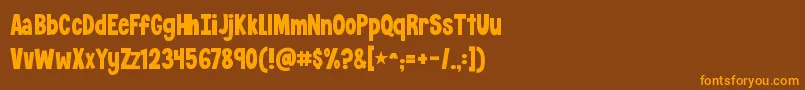KGCrossingALine Font – Orange Fonts on Brown Background