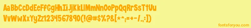 Weitere Informationen zur KGCrossingALine-Schriftart KGCrossingALine-Schriftart – Orangefarbene Schriften auf gelbem Hintergrund