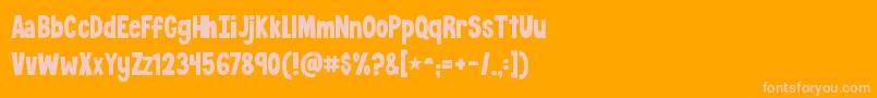 Fonte KGCrossingALine – fontes rosa em um fundo laranja