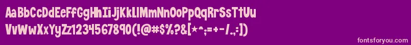 KGCrossingALine Font – Pink Fonts on Purple Background