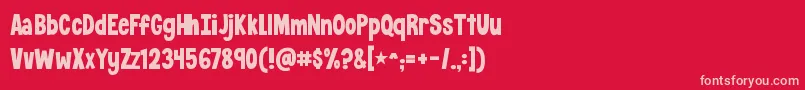 KGCrossingALine Font – Pink Fonts on Red Background