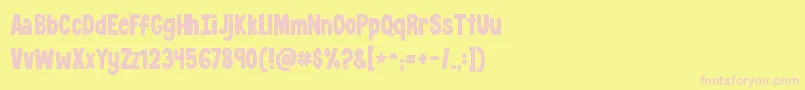 KGCrossingALine Font – Pink Fonts on Yellow Background