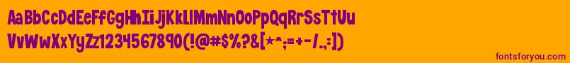 KGCrossingALine Font – Purple Fonts on Orange Background