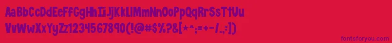 KGCrossingALine Font – Purple Fonts on Red Background