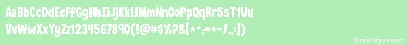 フォントKGCrossingALine – 緑の背景に白い文字