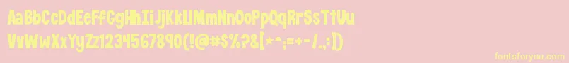 KGCrossingALine-Schriftart – Gelbe Schriften auf rosa Hintergrund