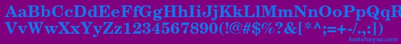 NewCenturySchoolbookCeBold Font – Blue Fonts on Purple Background