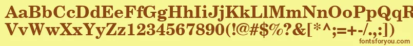 Weitere Informationen zur NewCenturySchoolbookCeBold-Schriftart NewCenturySchoolbookCeBold-Schriftart – Braune Schriften auf gelbem Hintergrund