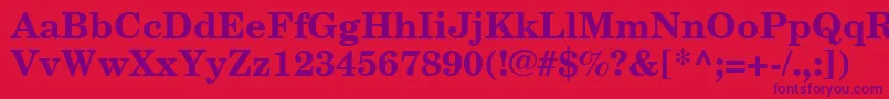 NewCenturySchoolbookCeBold Font – Purple Fonts on Red Background