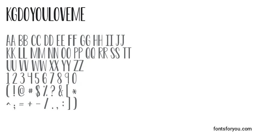 KGDoYouLoveMe-fontti – aakkoset, numerot, erikoismerkit