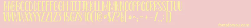 KGDoYouLoveMe Font – Yellow Fonts on Pink Background