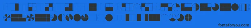 KGFractions-fontti – mustat fontit sinisellä taustalla
