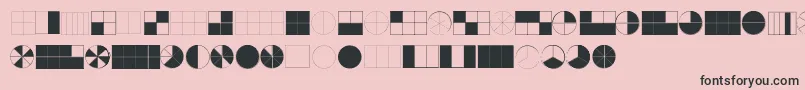KGFractions-fontti – mustat fontit vaaleanpunaisella taustalla