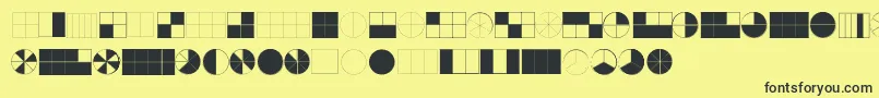 フォントKGFractions – 黒い文字の黄色い背景