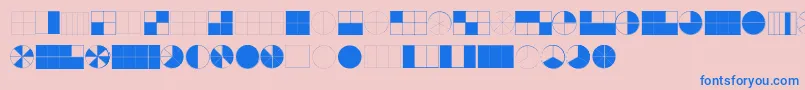 フォントKGFractions – ピンクの背景に青い文字