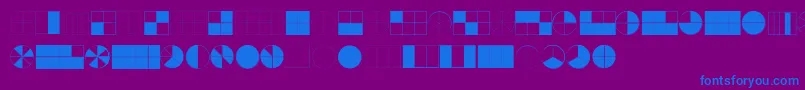 フォントKGFractions – 紫色の背景に青い文字
