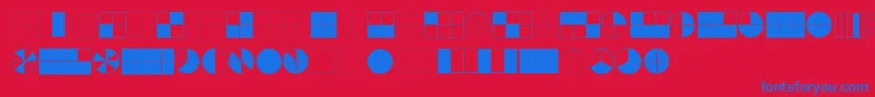 フォントKGFractions – 赤い背景に青い文字