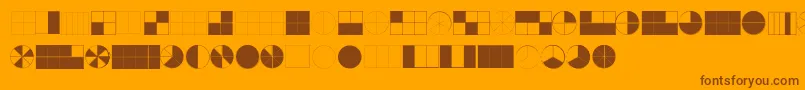 フォントKGFractions – オレンジの背景に茶色のフォント