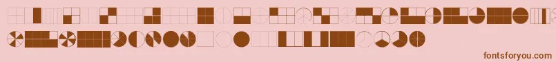 フォントKGFractions – ピンクの背景に茶色のフォント