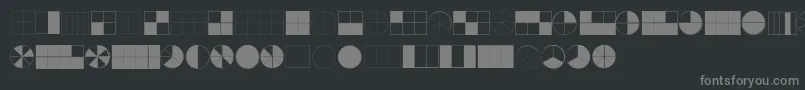 KGFractions-fontti – harmaat kirjasimet mustalla taustalla