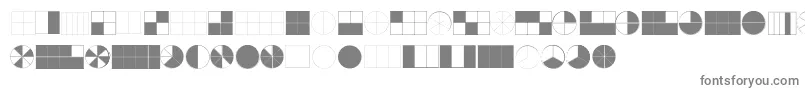 KGFractions-fontti – harmaat kirjasimet valkoisella taustalla