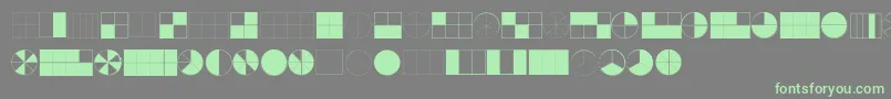 フォントKGFractions – 灰色の背景に緑のフォント