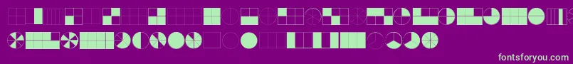フォントKGFractions – 紫の背景に緑のフォント