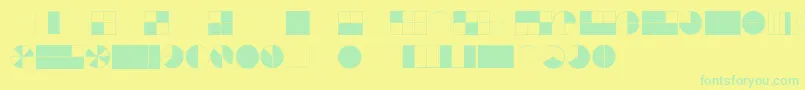 フォントKGFractions – 黄色い背景に緑の文字