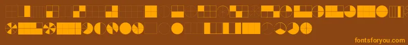 KGFractions Font – Orange Fonts on Brown Background