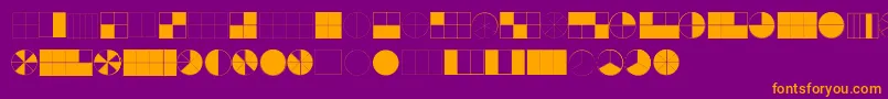 フォントKGFractions – 紫色の背景にオレンジのフォント