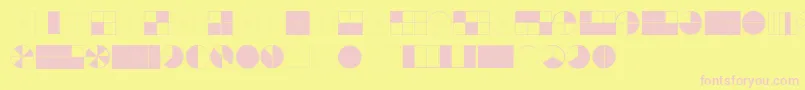 KGFractions-fontti – vaaleanpunaiset fontit keltaisella taustalla