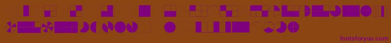 フォントKGFractions – 紫色のフォント、茶色の背景