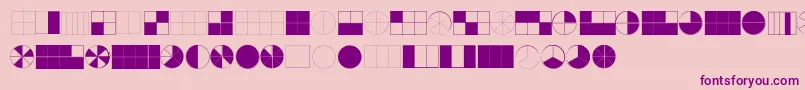 KGFractions-fontti – violetit fontit vaaleanpunaisella taustalla
