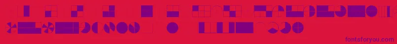 KGFractions-fontti – violetit fontit punaisella taustalla