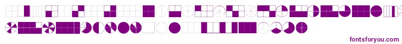 KGFractions-fontti – violetit fontit valkoisella taustalla