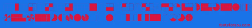フォントKGFractions – 赤い文字の青い背景