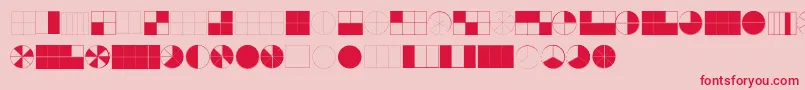 KGFractions-fontti – punaiset fontit vaaleanpunaisella taustalla