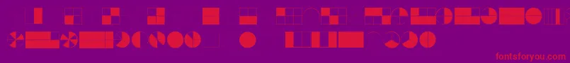 フォントKGFractions – 紫の背景に赤い文字